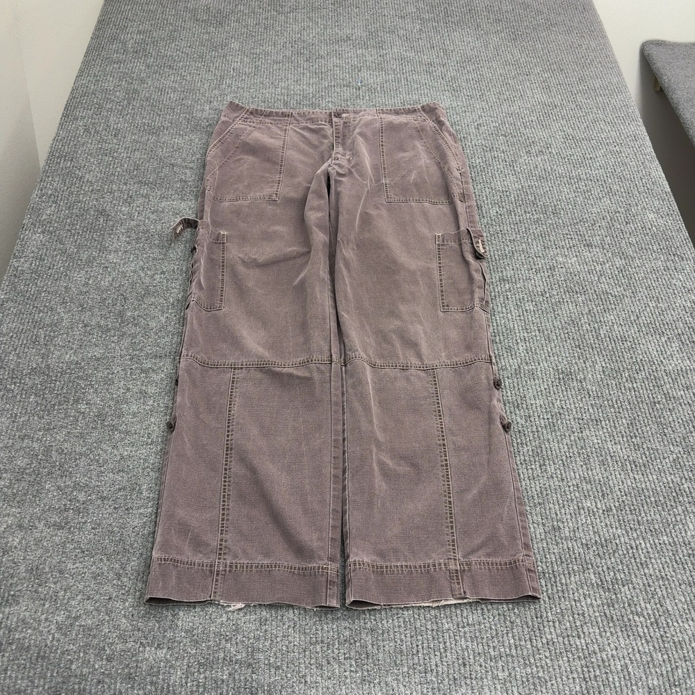 Royal Robbins Cargo Pants Womens 14 Brown Cotton Wide Leg Outdoor Gorpcore Style